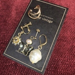 再販不可・2点のみ【chimie vintageイヤーフック&３つのアレンジイヤリング/ピアス/イヤーカフはアレルギーに対応しません