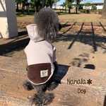 【小型犬】タートルフードパーカー×コーディロイ　モカ