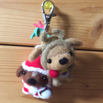 ダックスサンタ🤶トナカイ🦌ストラップ