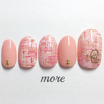 ピンクツイードネイルチップ