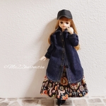 リカちゃん服＊デニムシャツコーデセット(セシル赤)