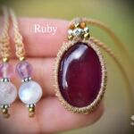 透き通る紅★ルビー マクラメペンダント　rubyy023