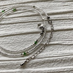 beads  necklace＊silver×green mix.°・○ビーズネックレス○・°