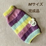 雪うさこタートルネックMサイズ完成品～オリーブローズ～