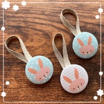 [選べる動物柄] タオルループりぼん付きボタン*29mm×3個セット*タオルに縫い付けるとループタオルに変身