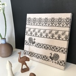 手刺繍　ファブリックパネル（クジャク）