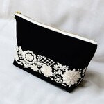 コットンポーチ✤ドイツ刺繍リボンポーチ