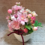 さくらのふんわりアレンジ 白花器アジアンコード1