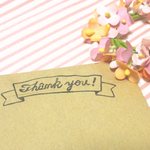 「ＴＨＡＮＫ ＹＯＵ!」リボンのはんこ