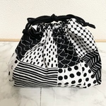 お弁当袋【モノトーンパッチワーク】