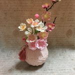 さくらのアレンジ ピンク花器 タッセル付き