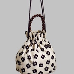 bucket drawstring bag <pansy flower> 巾着バッグ