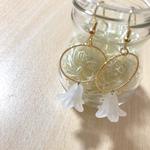 フープフラワーピアス