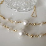 コットンパールと淡水パールのマスクチェーン
