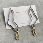 silver×gold 大ぶりピアス/イヤリング