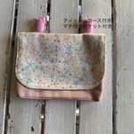 即発送可能☆リバティC&Sアデラジャピンクブルー ティッシュケース付きマチ付きポケット付き移動ポケット
