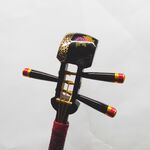 かんざし「三味線」漆黒１６７（紗綾）寒牡丹