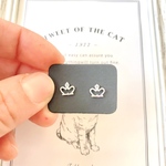 silver クラウン枠ピアス　樹脂ピアス