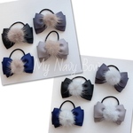 【New】ミンクファー付きベーシックリボンのヘアゴム 