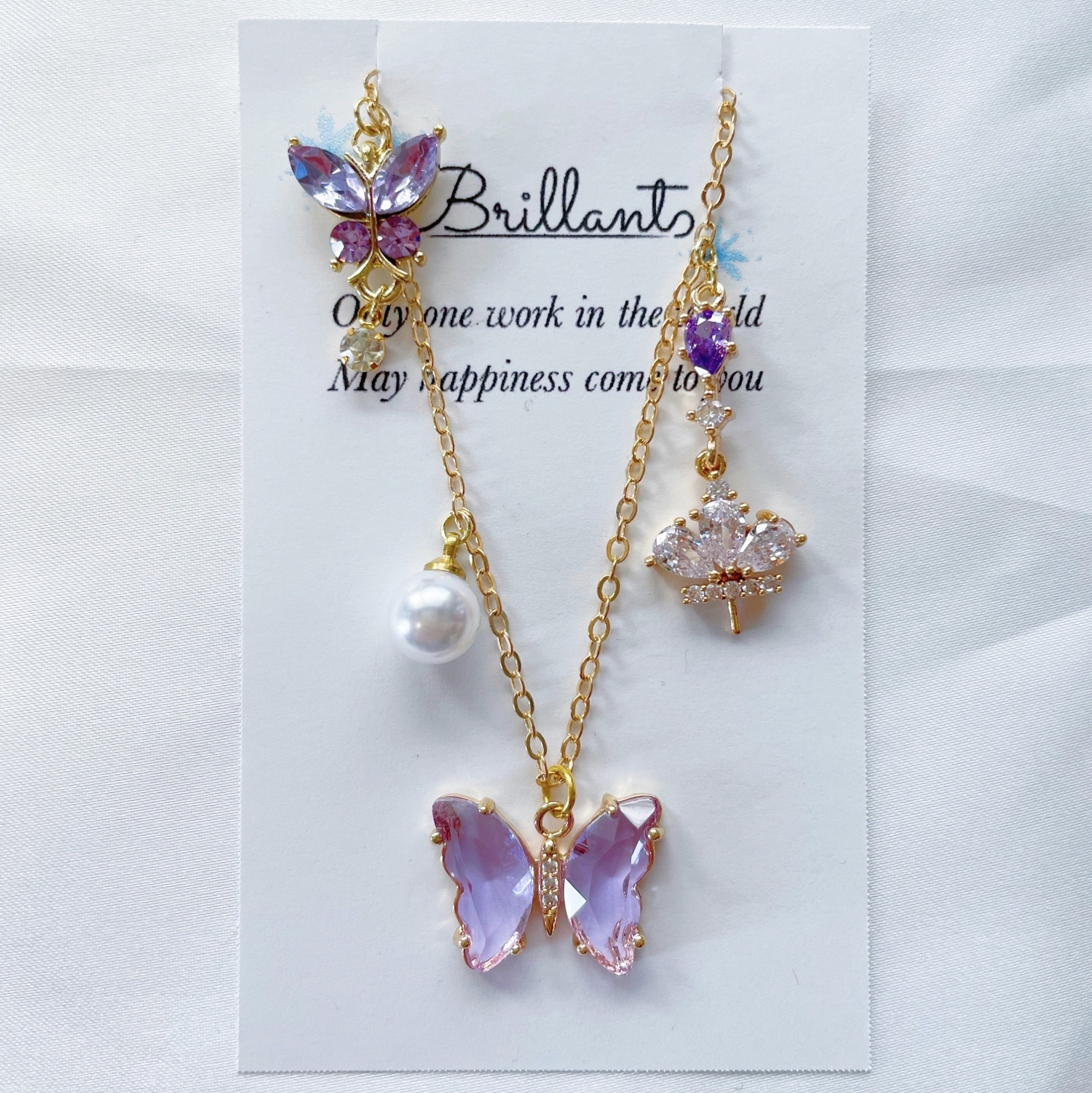 幸運を運ぶ】紫蝶々チャーム🦋 - BRILLANT907'S GALLERY | minne byGMO