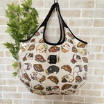ハンドメイド◆ころんとバッグ◆モルモットとクロワッサン◆モルモットグッズ◆小動物グッズ◆トートバッグ◆グラニーバッグ