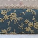 総刺繍生地　×　アーカイブライラック　リバティ　ハンドメイド　長財布