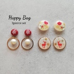 【SALE】3ペアset✴︎クリスマスレジンピアス✴︎赤