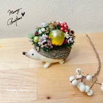  《🎄新作🎄》 クリスマス限定🎄＊＊ハリネズミ🦔フラワーポットmini＊。・＊