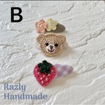 専用出品🐻　新作　new くま　くまたん　くまさん　オーバル　セット　トライアングル　花　刺繍　パッチンピン　可愛い　プレゼント　出産祝い　髪飾り　アクセサリー　ヘアアレンジ　くすみカラー　リボン