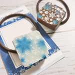 チョコレートヘアゴム(Snow) ホワイト・ブラウン