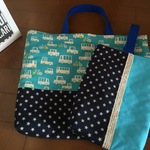 入園に…レッスンバッグ&シューズバッグ セット ブルー車 星スタ