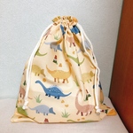 大きめ巾着　お着替え袋にも　恐竜柄の巾着袋　