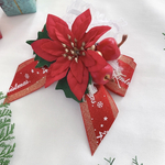 【犬猫用首輪】クリスマスリボンチョーカー（ゴムサイズ25㎝）