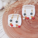 ☆ぷち小花の　クリスマスカラー レザー イヤリング　or 　ピアス　☆