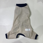 犬服ロンパース　星柄ベージュ(紺リブ)Sサイズ　