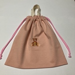 かわいいクマの刺繍入り持ち手付き体操服入れ　476