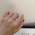 金メッキ 繊細　おしゃれ　クロス　二つライン　指輪　リング　ring 