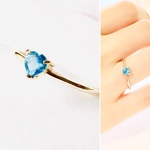 <受注制作>再販・K10(10金)ハートのブルートパーズリング