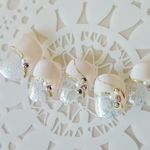 大人ウェディング/ホワイティピンク/上品パール/お呼ばれネイル/結婚式/パーティー/ネイルチップ/J51  