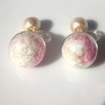 2way  かすみ草のノンホールピアス ピンク×白☆