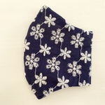 刺繍入りおしゃれレース　子供立体マスク　Blue