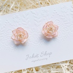 蓮の花ピアス(イヤリング) レジン　ワイヤー　蓮華　花ピアス　推し活