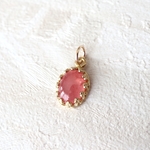 インカローズ クラウンベゼル ネックレスチャーム(8×6mm)/ペンダントトップ
