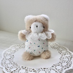 ＊ めもりぃ ＊　くまのぬいぐるみ　レトロ風ぬいぐるみ　beige ＊鈴入り1＊