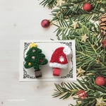 クリスマス を 楽しむ ヘアクリップ セット　／　ベビー キッズ　 滑り止め付き
