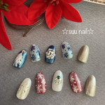 ネイルチップ*クリスマス🎄赤✖️青