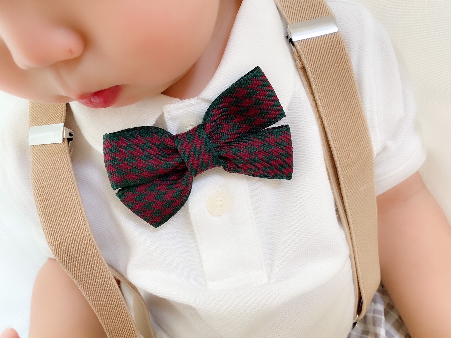 「のらくろ」ジャンボぬいぐるみ 赤蝶ネクタイ 約55cm希少製品 蝶ネクタイ ♛ 千鳥柄（Green） ベビー キッズ 赤ちゃん 子供