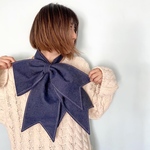 オーダー品◯つけ襟[THE BIG BOW]デニム,リボン