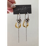 3 charm volume hoop ∴ silver シルバー フープピアス