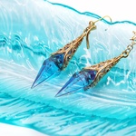大人　可愛い　グラデーション　レジン　アシンメトリー　ブルーパープル9